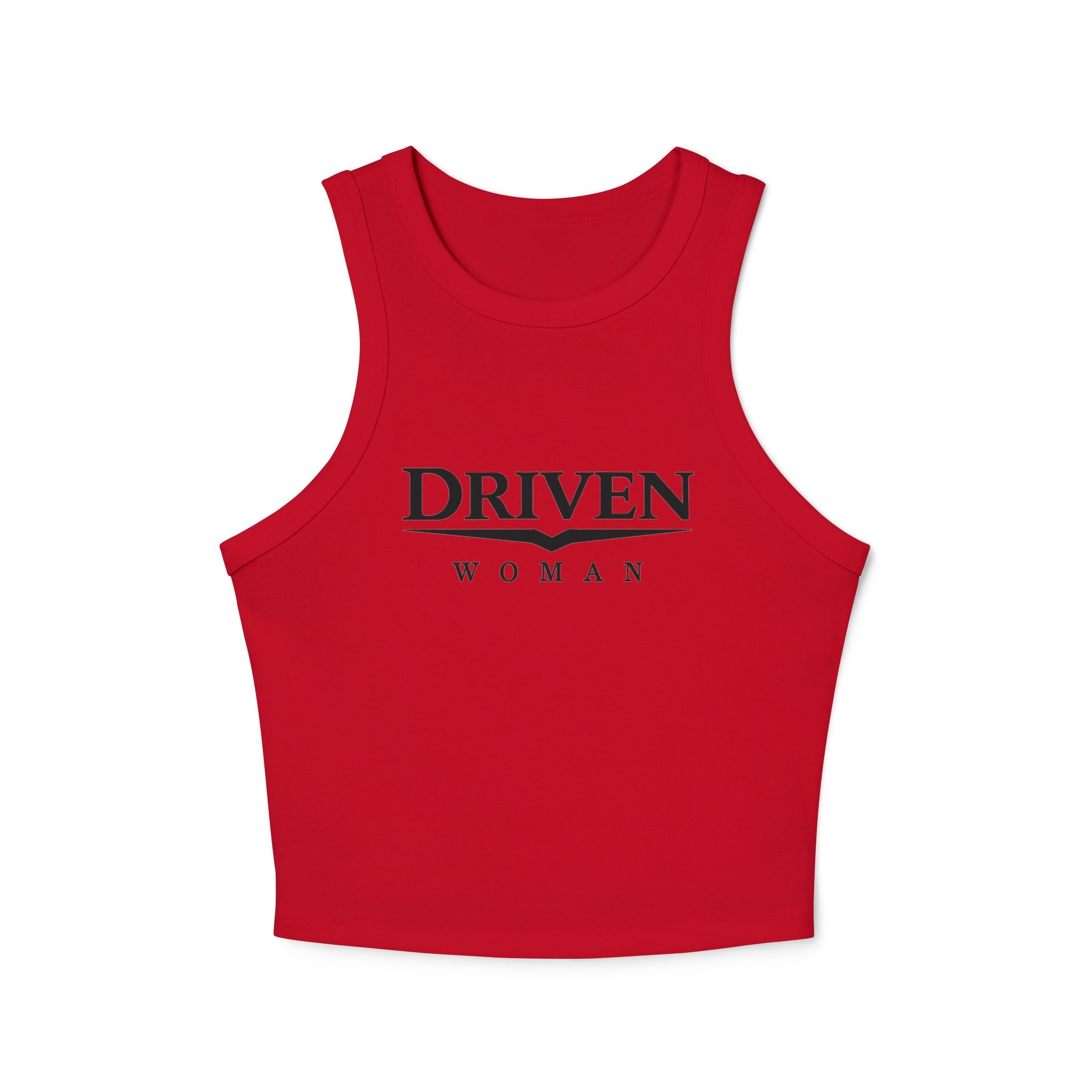 Driven Woman Racer Tank Top — Empowered Women's Graphic Crop Tank