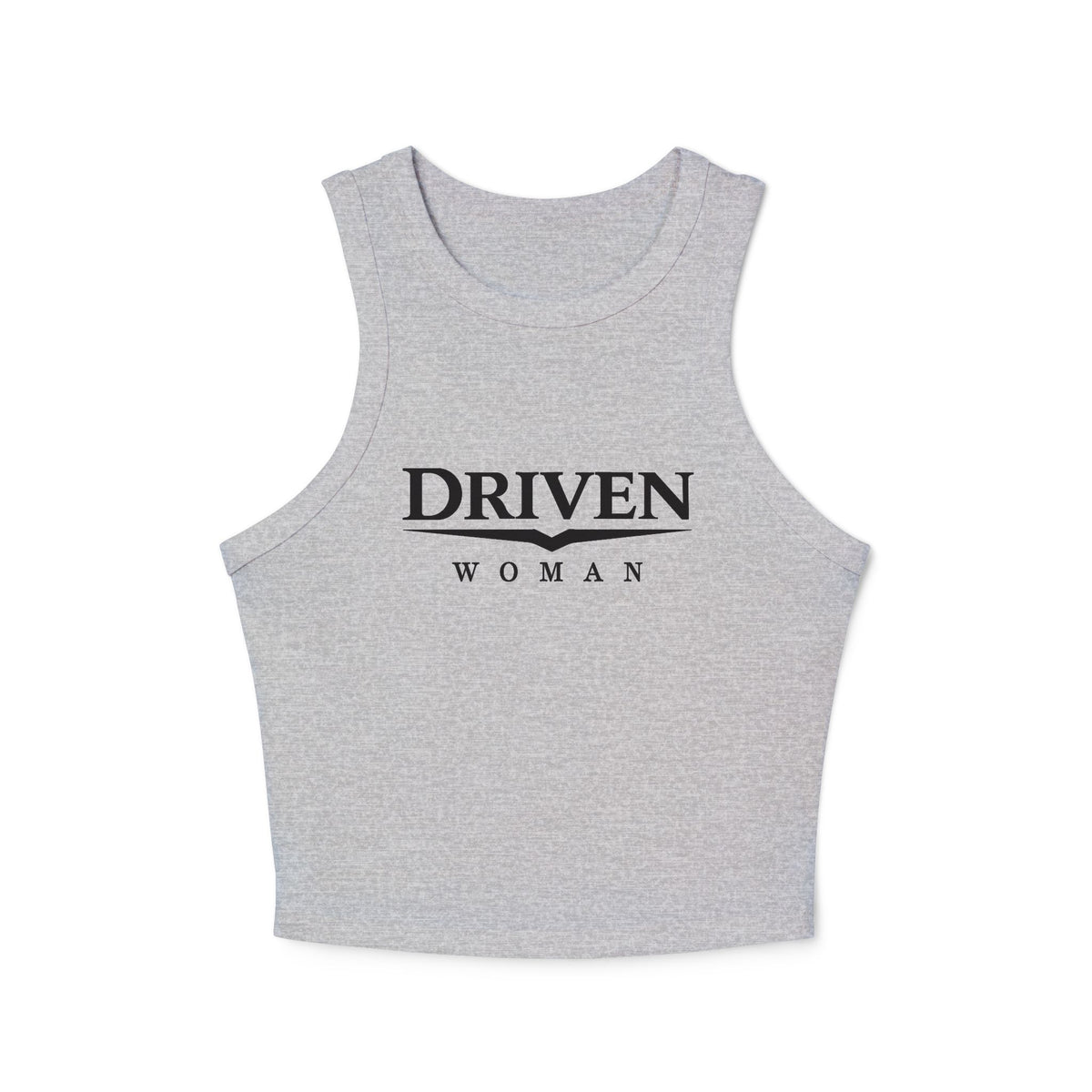 Driven Woman Racer Tank Top — Empowered Women's Graphic Crop Tank