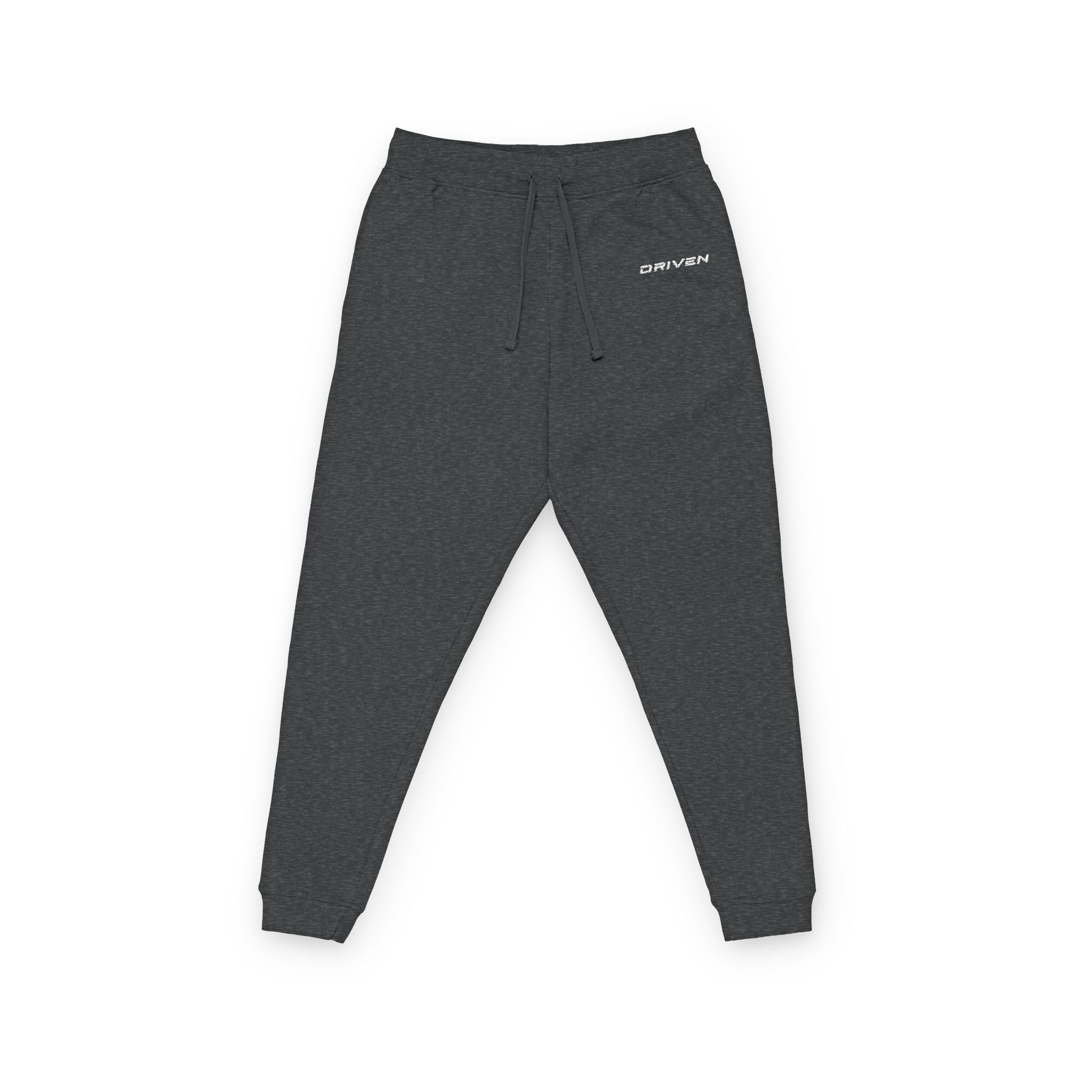 Embroidered Fleece Joggers - Minimal Script Logo Casual Sweatpants