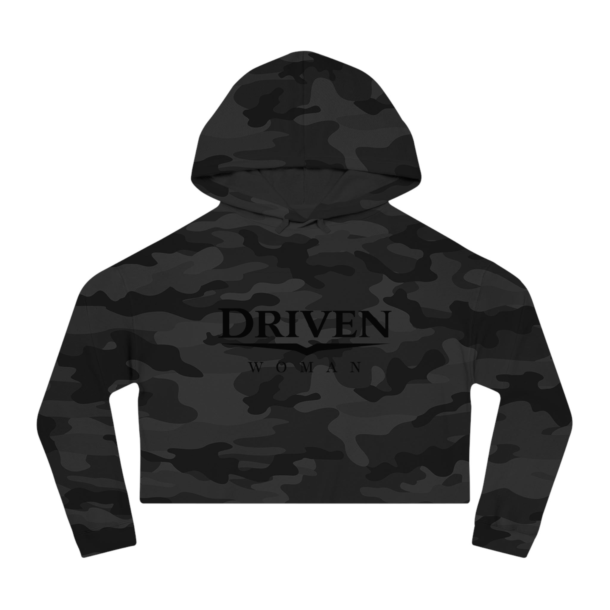 Driven Woman Cropped Hoodie — Motivational Women’s Cropped Hooded Sweatshirt