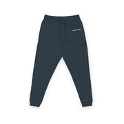Embroidered Fleece Joggers - Minimal Script Logo Casual Sweatpants