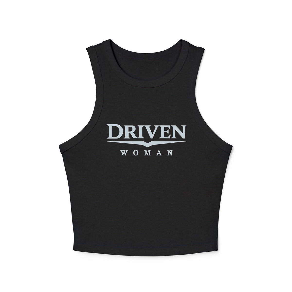 Driven Woman Racer Tank Top — Empowered Women's Graphic Crop Tank