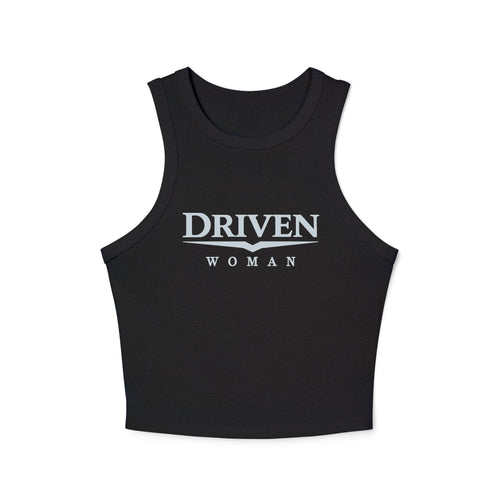 Driven Woman Racer Tank Top — Empowered Women's Graphic Crop Tank