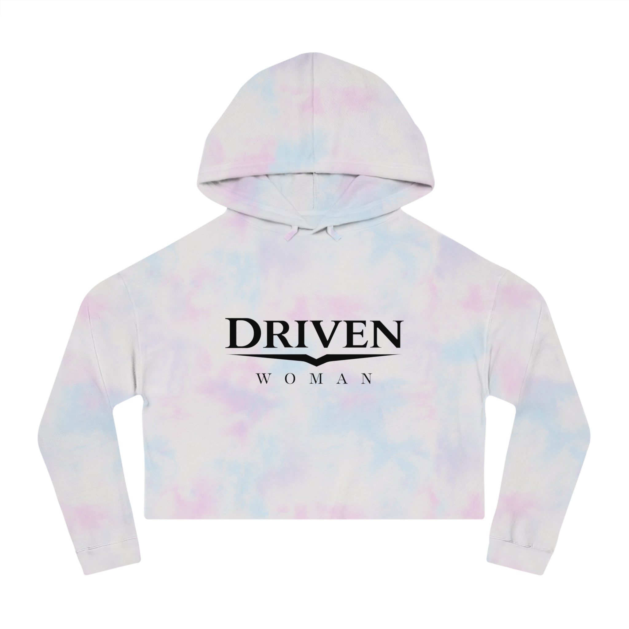 Driven Woman Cropped Hoodie — Motivational Women’s Cropped Hooded Sweatshirt