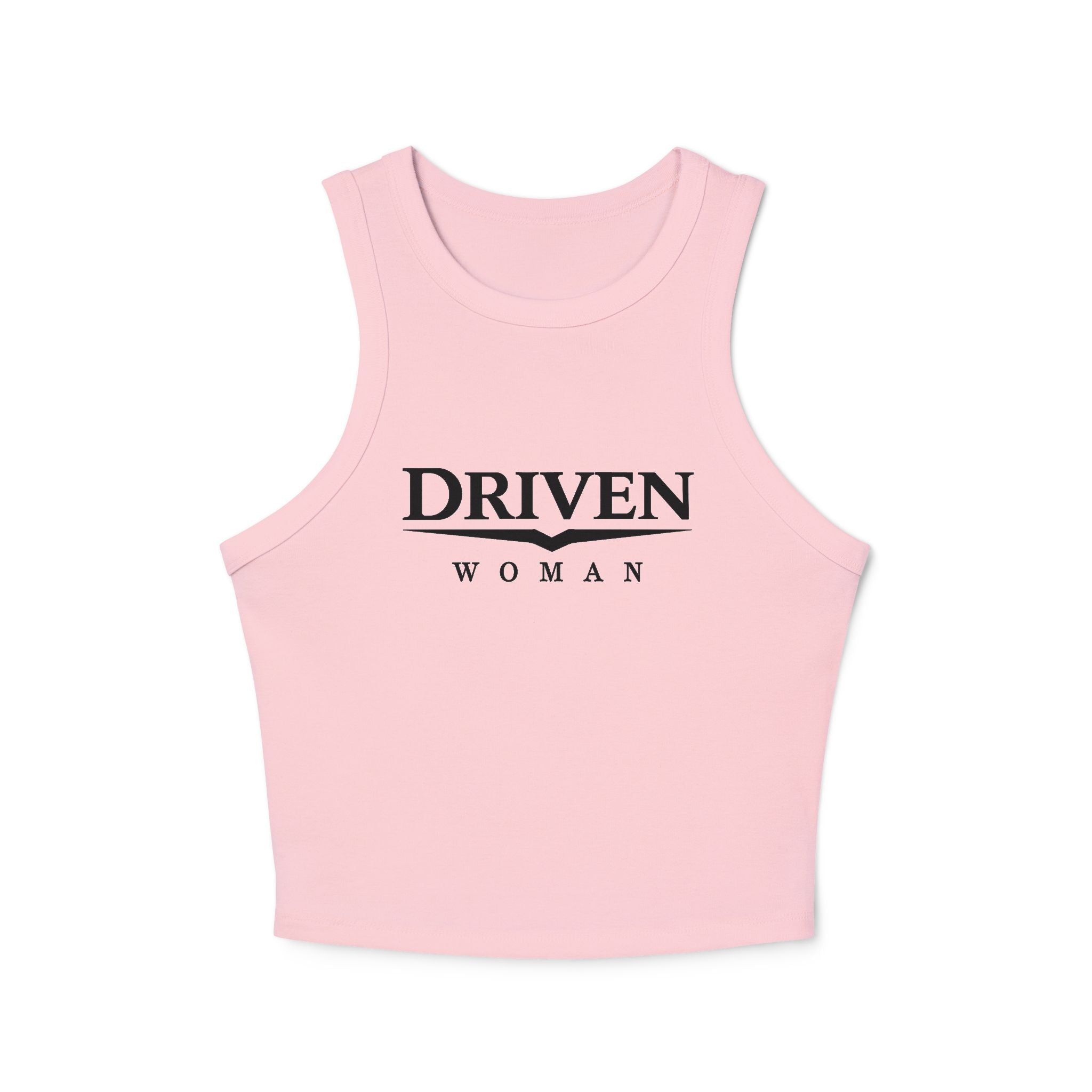 Driven Woman Racer Tank Top — Empowered Women's Graphic Crop Tank