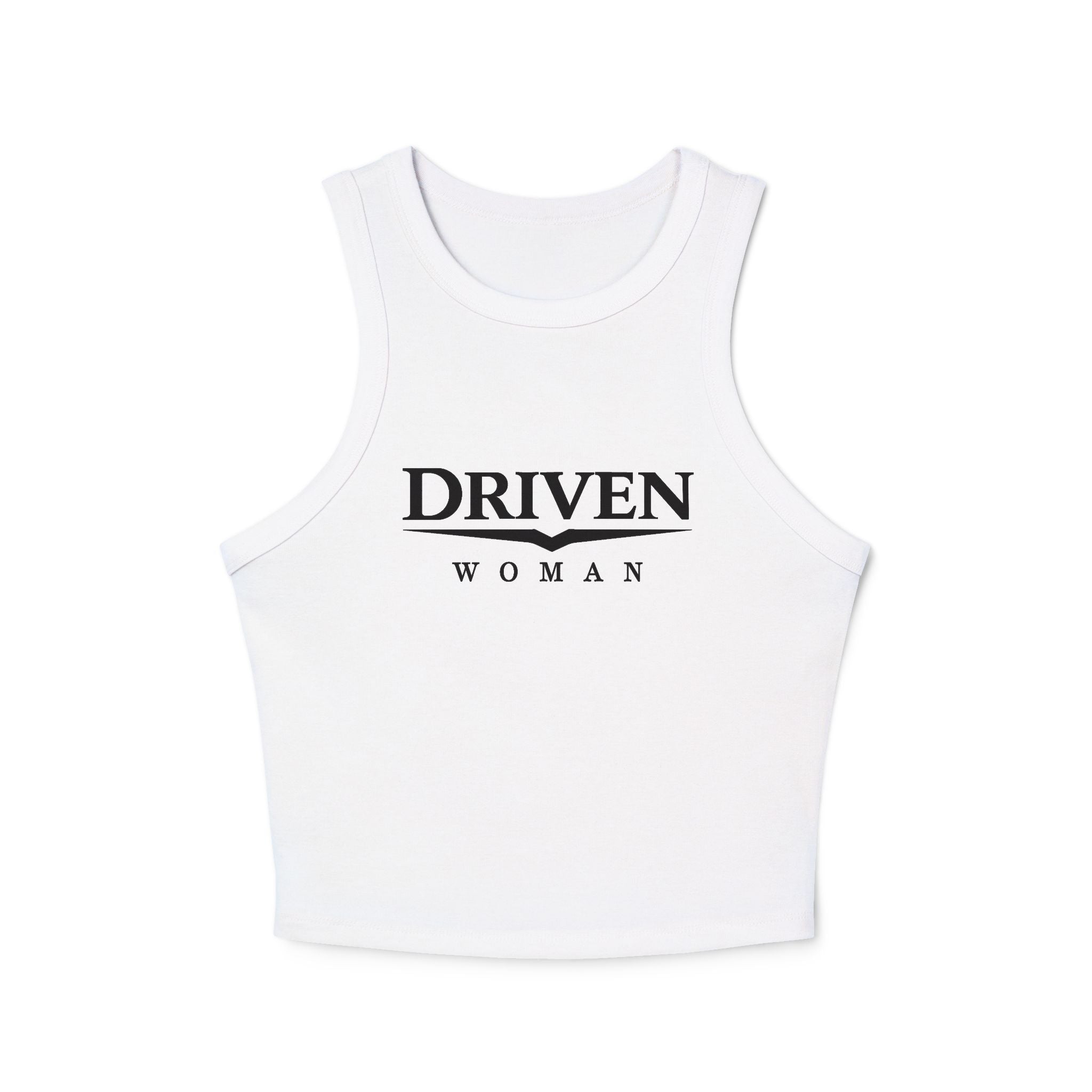 Driven Woman Racer Tank Top — Empowered Women's Graphic Crop Tank